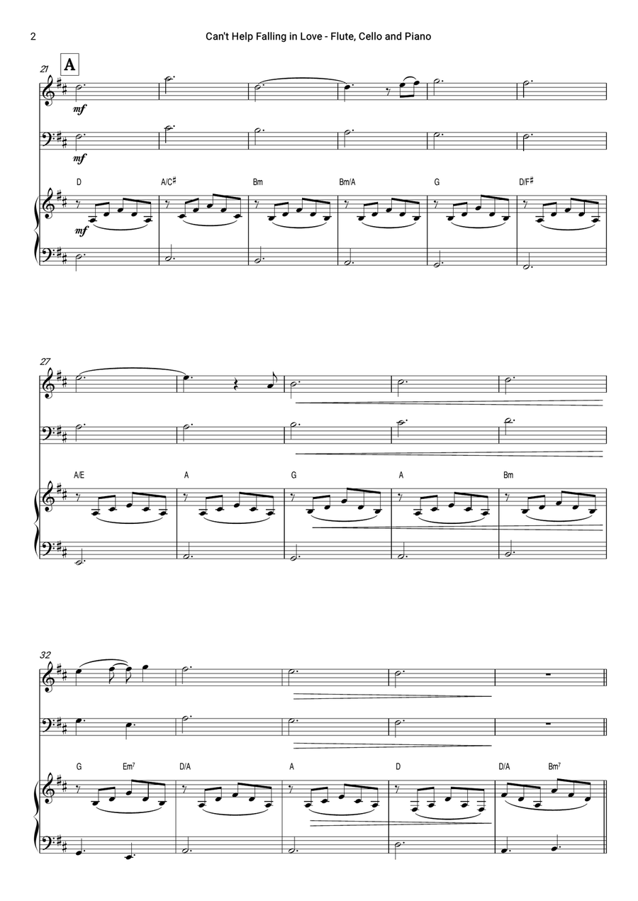 Can't Help Falling In Love Flute scores gallery preview page 2