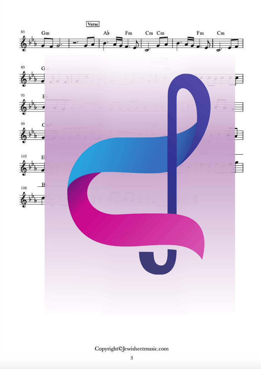 Halev Sheli | הלב שלי | Yishay Ribo lead sheet Halev Sheli | הלב שלי | Yishay Ribo lead sheet Piano scores gallery preview page 3