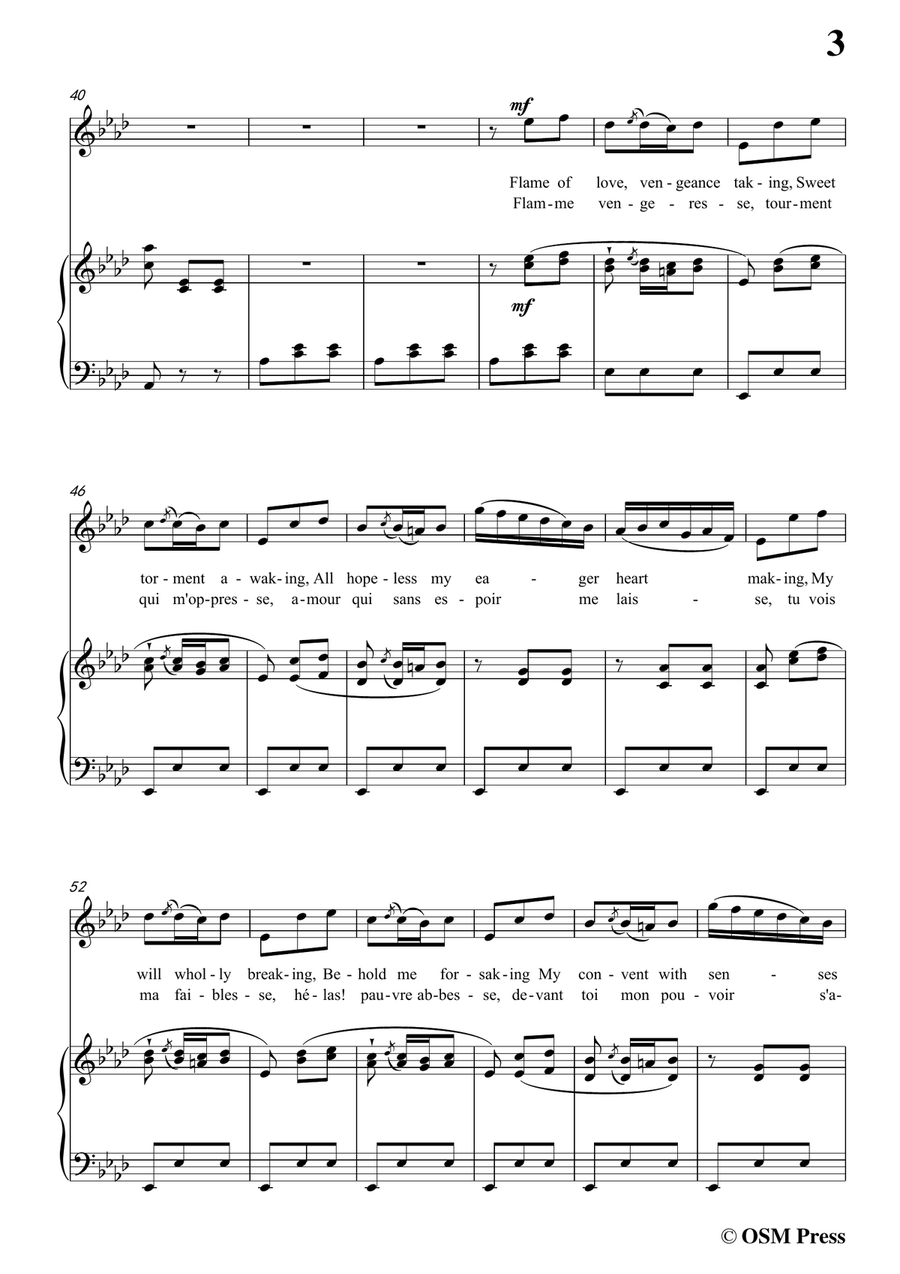 Auber-Flamme Vengeresse,from Le Domino Noir,in b flat minor,for Voice and Piano Piano, Vocal scores gallery preview page 5