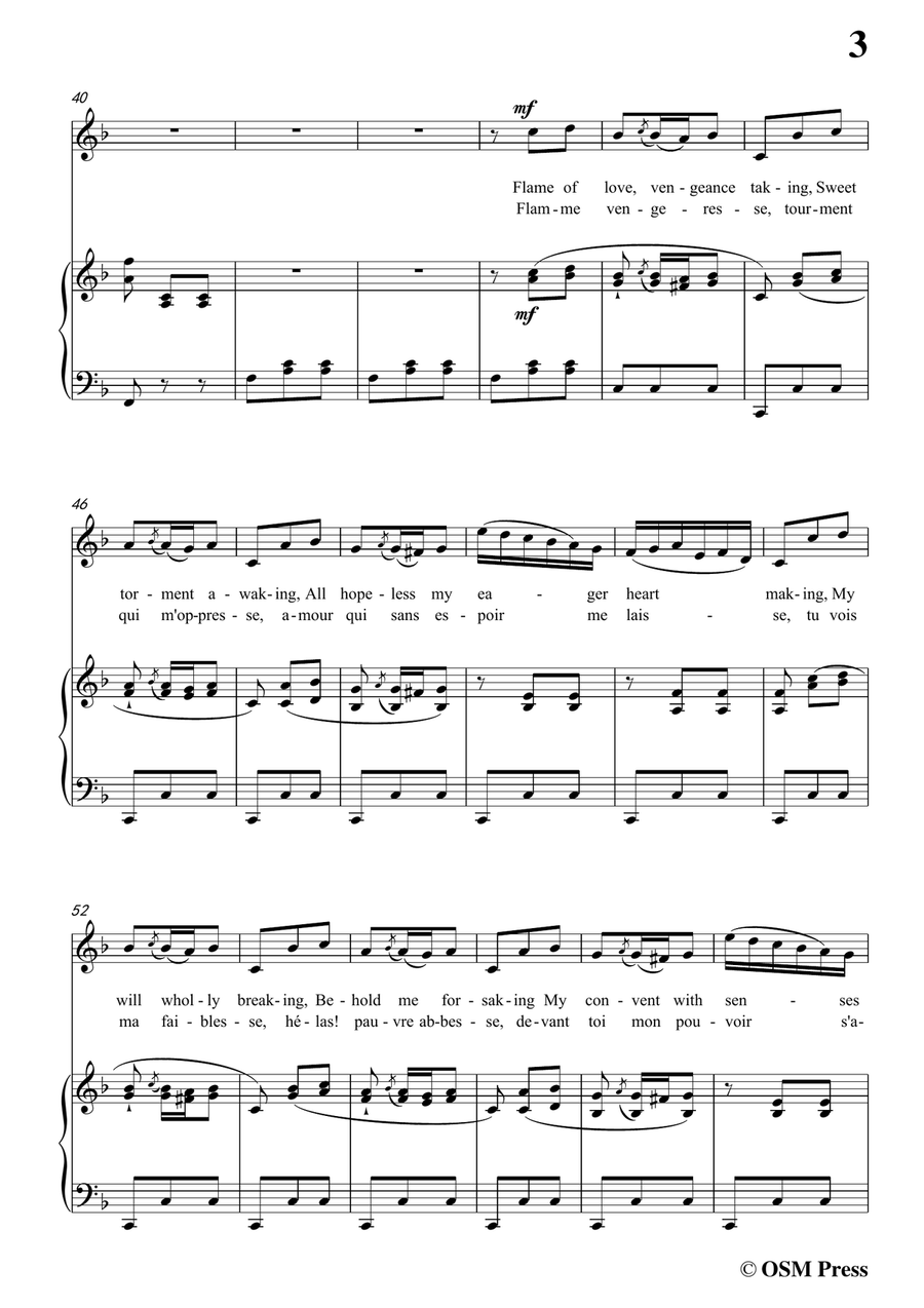 Auber-Flamme Vengeresse,from Le Domino Noir,in g minor,for Voice and Piano Piano, Vocal scores gallery preview page 5