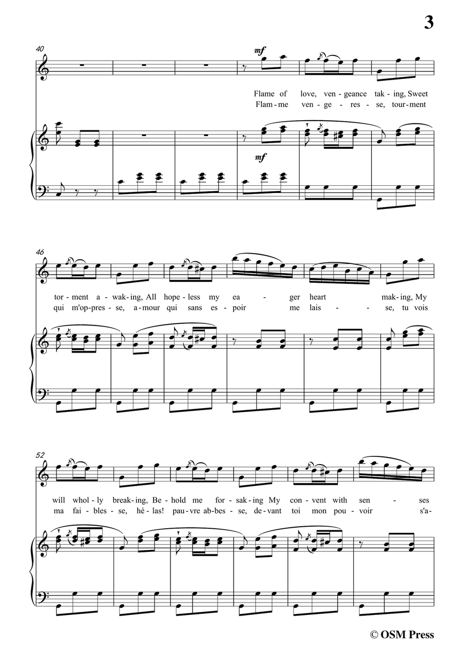 Auber-Flamme Vengeresse,from Le Domino Noir,in d minor,for Voice and Piano Piano, Vocal scores gallery preview page 5