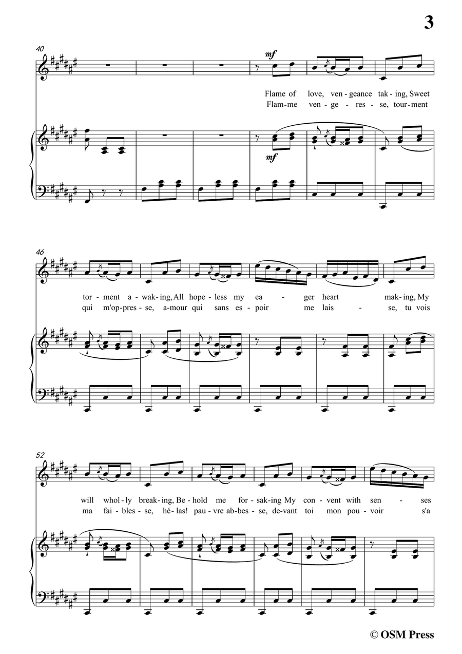 Auber-Flamme Vengeresse,from Le Domino Noir,in a flat minor,for Voice and Piano Piano, Vocal scores gallery preview page 5