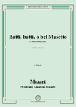 Mozart-Batti,batti o bel Masetto,in C Major,from Don Giovanni,for Voice and Piano