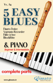 5 Easy Blues - Soprano Recorder & Piano (complete parts) mini preview