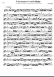Trio sonata nº4 in D Major for flute, violin & cello or 2 violins & cello and basso continuo (PARTS
