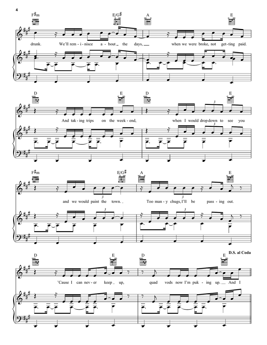 Just You And I Just You And I Piano, Vocal, Guitar scores gallery preview page 4