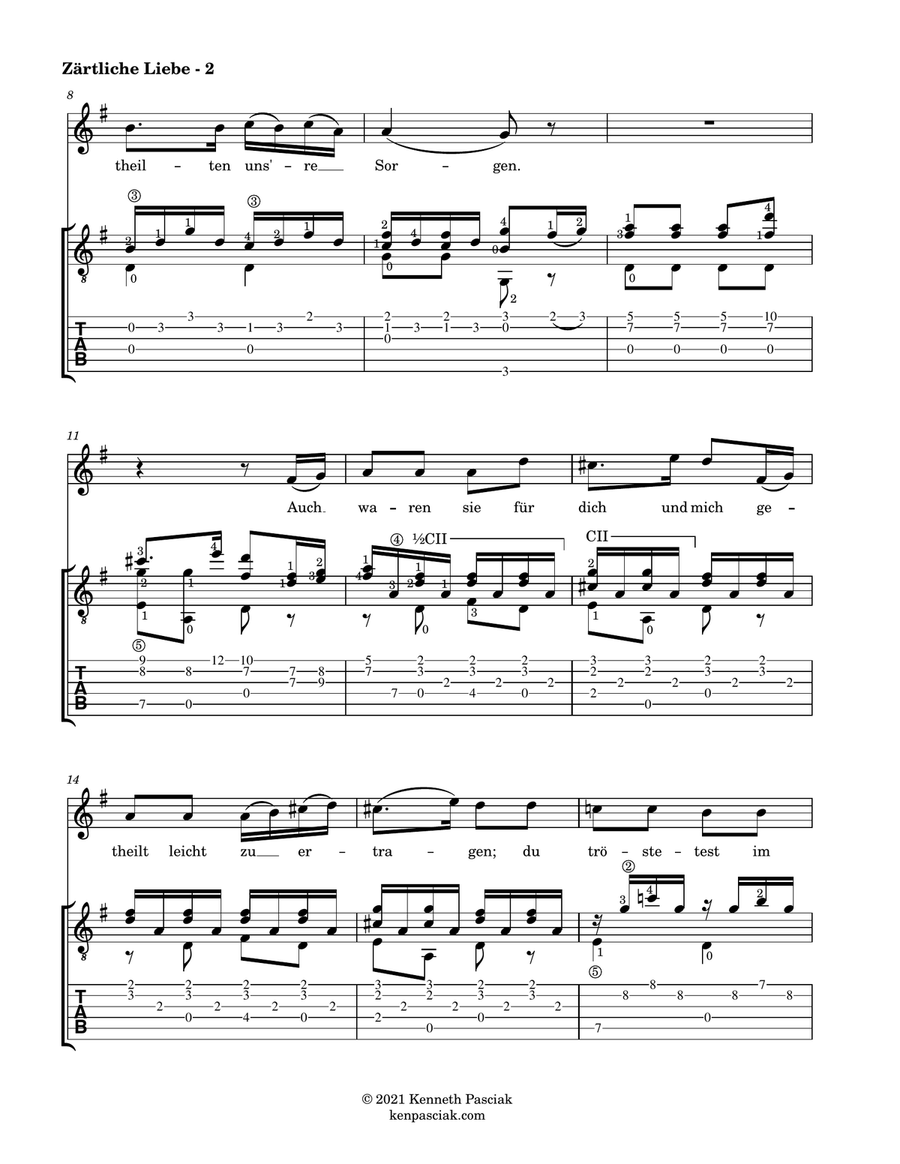 Zärtliche Liebe - Ich Liebe Dich (for Voice & Guitar) Acoustic Guitar scores gallery preview page 4