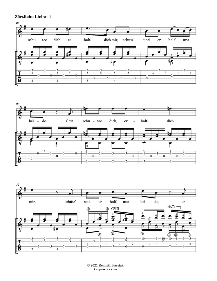 Zärtliche Liebe - Ich Liebe Dich (for Voice & Guitar) Acoustic Guitar scores gallery preview page 6