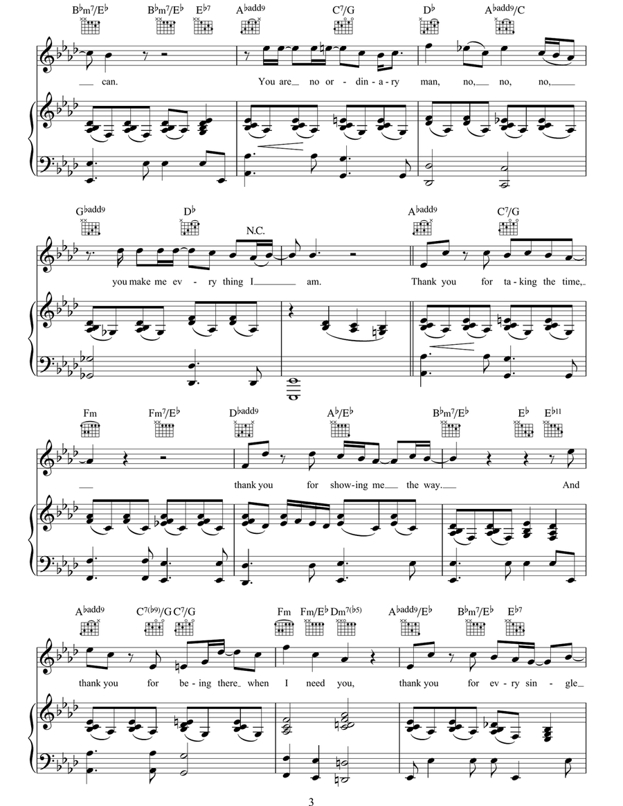 Thank You For Being My Dad Piano, Vocal, Guitar scores gallery preview page 3