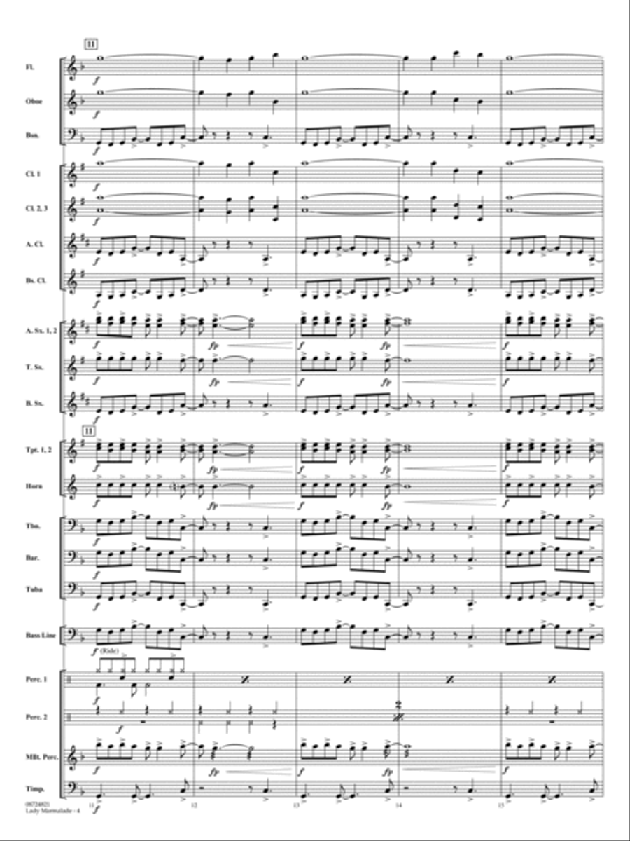 Lady Marmalade (from Moulin Rouge) (arr. Richard Saucedo) - Conductor Score (Full Score) Concert Band scores gallery preview page 4