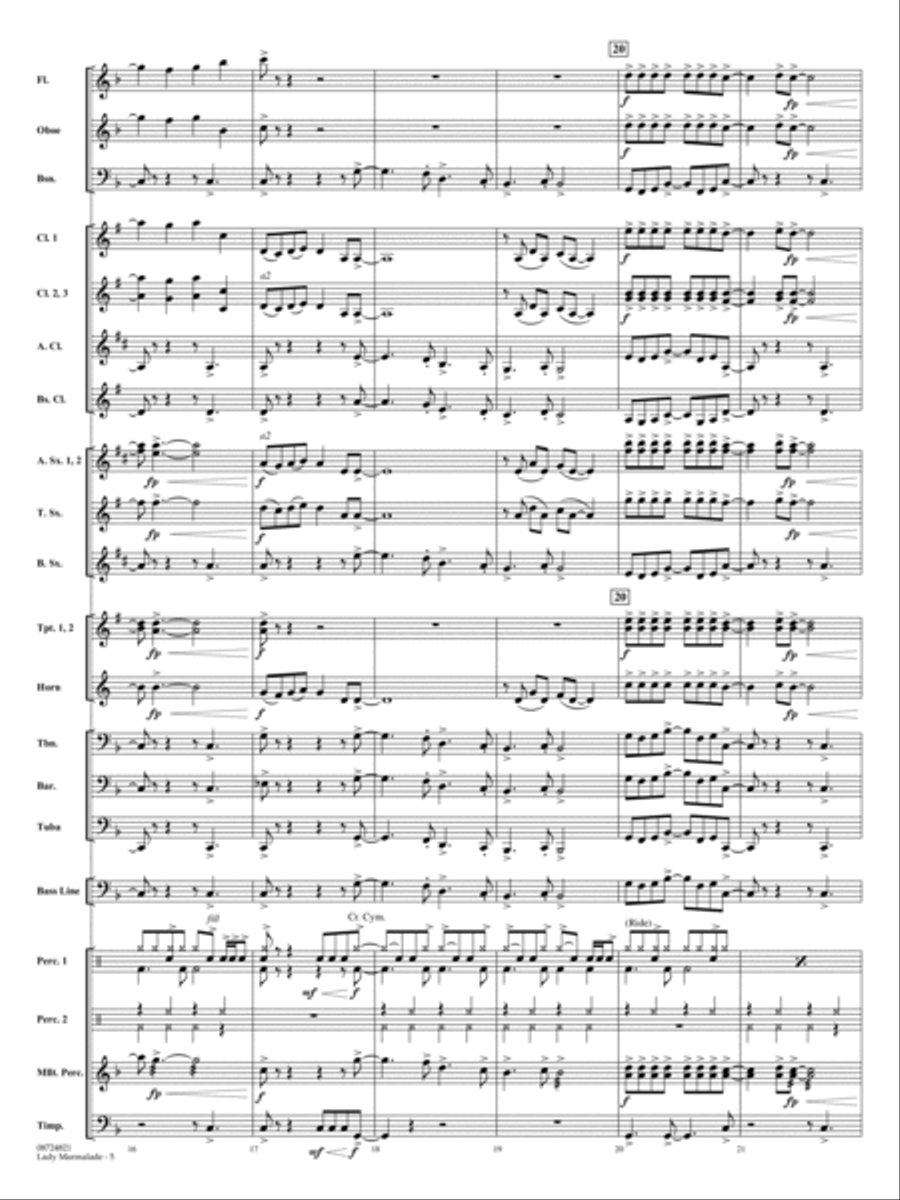 Lady Marmalade (from Moulin Rouge) (arr. Richard Saucedo) - Conductor Score (Full Score) Concert Band scores gallery preview page 5