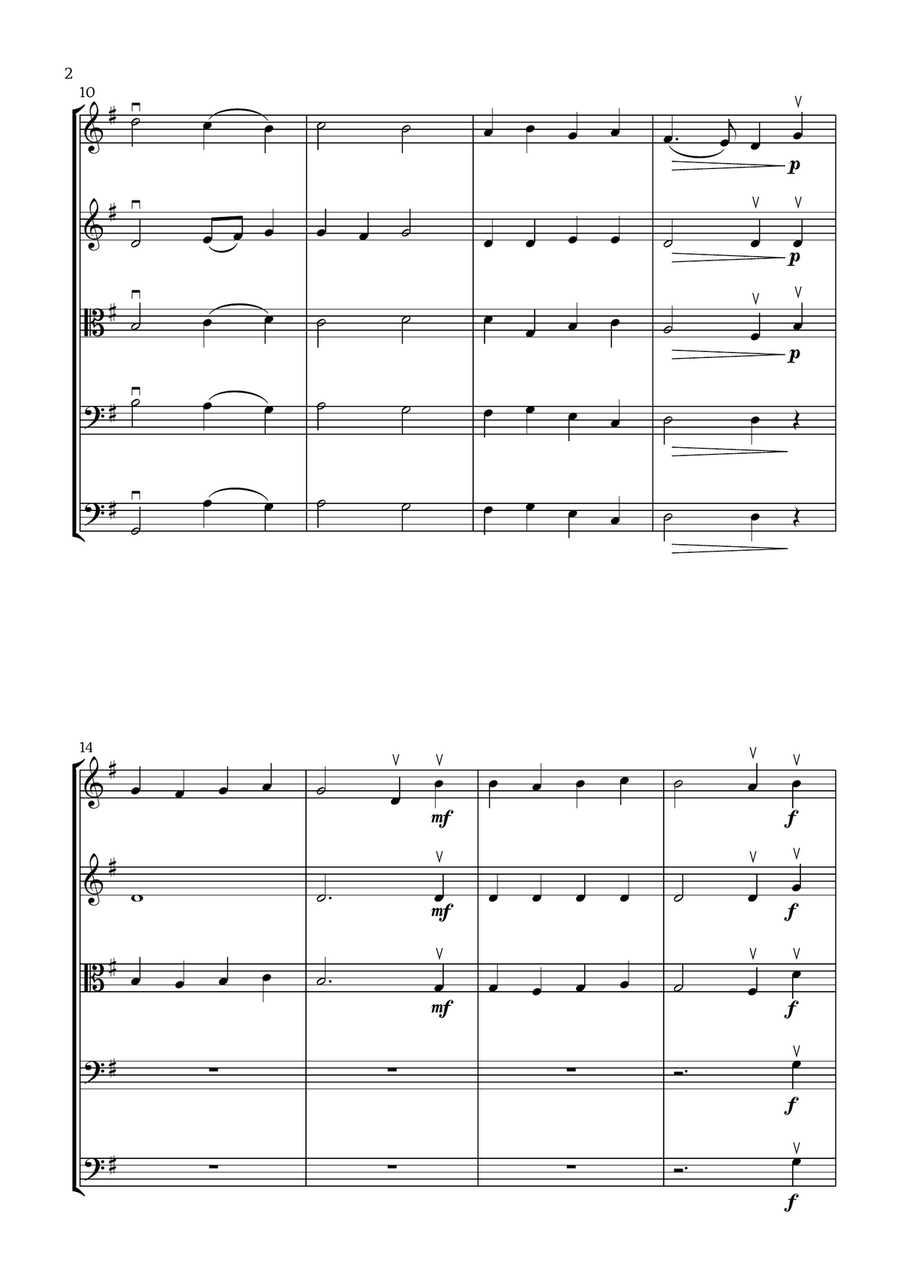 O Come, All Ye Faithful (Adeste Fidelis) - String Quintet String Orchestra scores gallery preview page 2