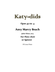 Amy Beach - Katy dids set for flute choir or quintet mini preview