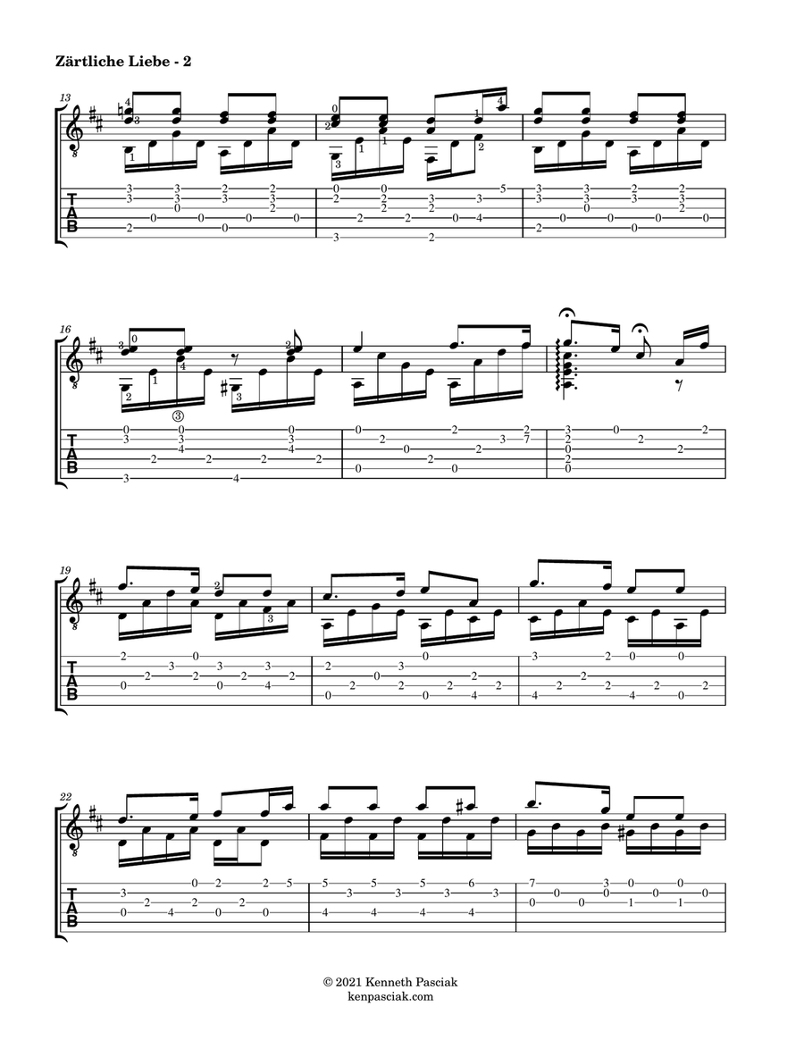 Zärtliche Liebe - Ich Liebe Dich (for Solo Guitar) Acoustic Guitar scores gallery preview page 4