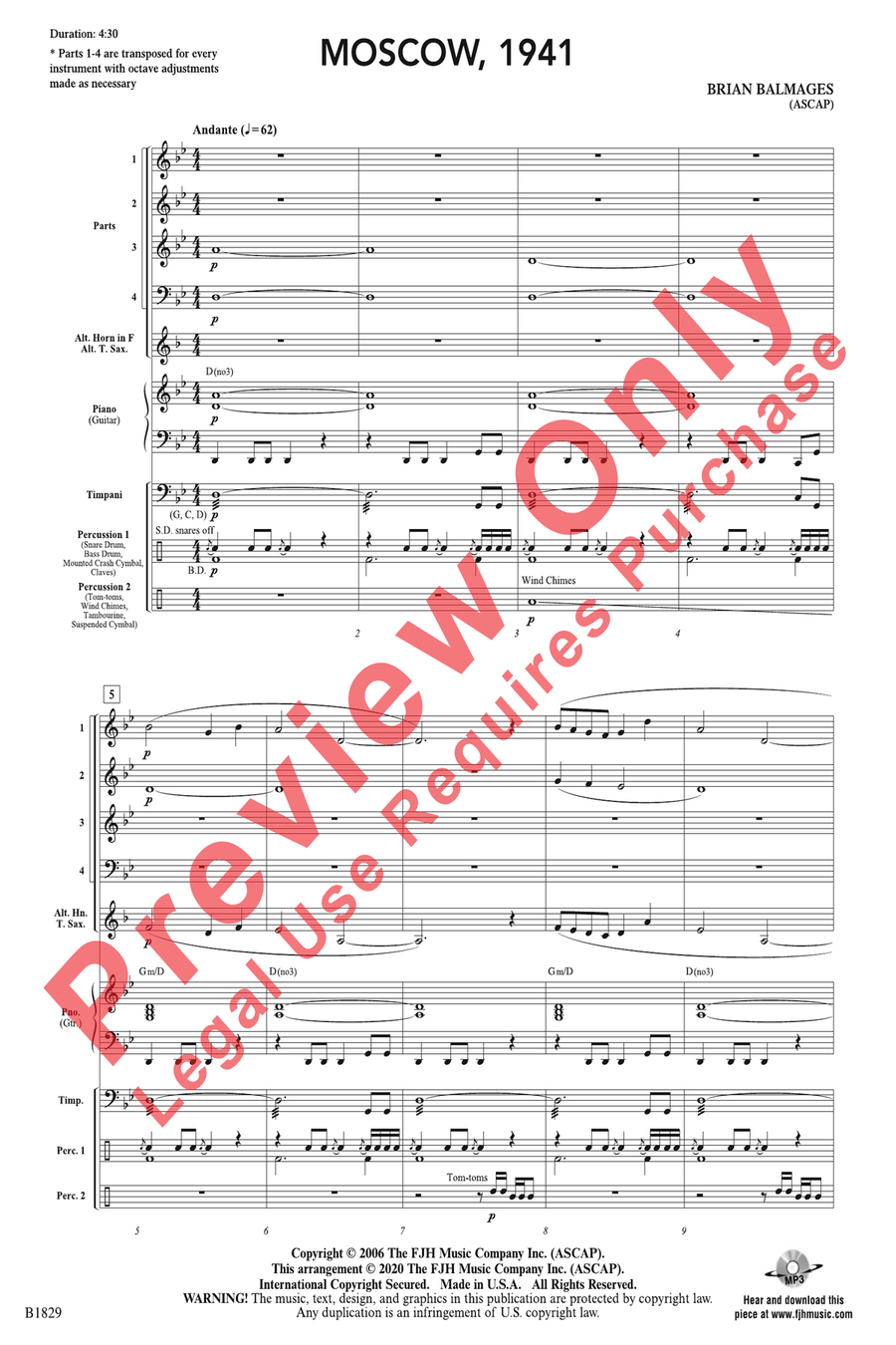 Moscow, 1941 Moscow, 1941 Concert Band scores gallery preview page 4