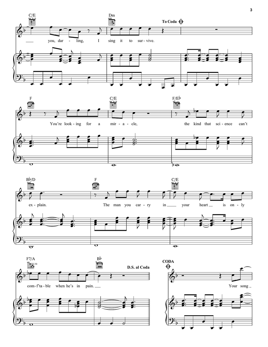 Your Song Saved My Life (from Sing 2) Piano, Vocal, Guitar scores gallery preview page 3