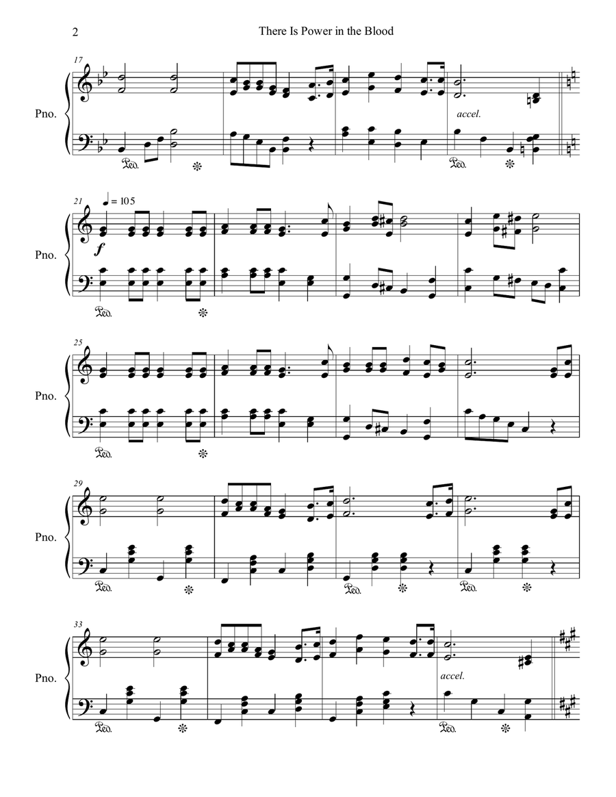 There Is Power in the Blood Piano Solo scores gallery preview page 3