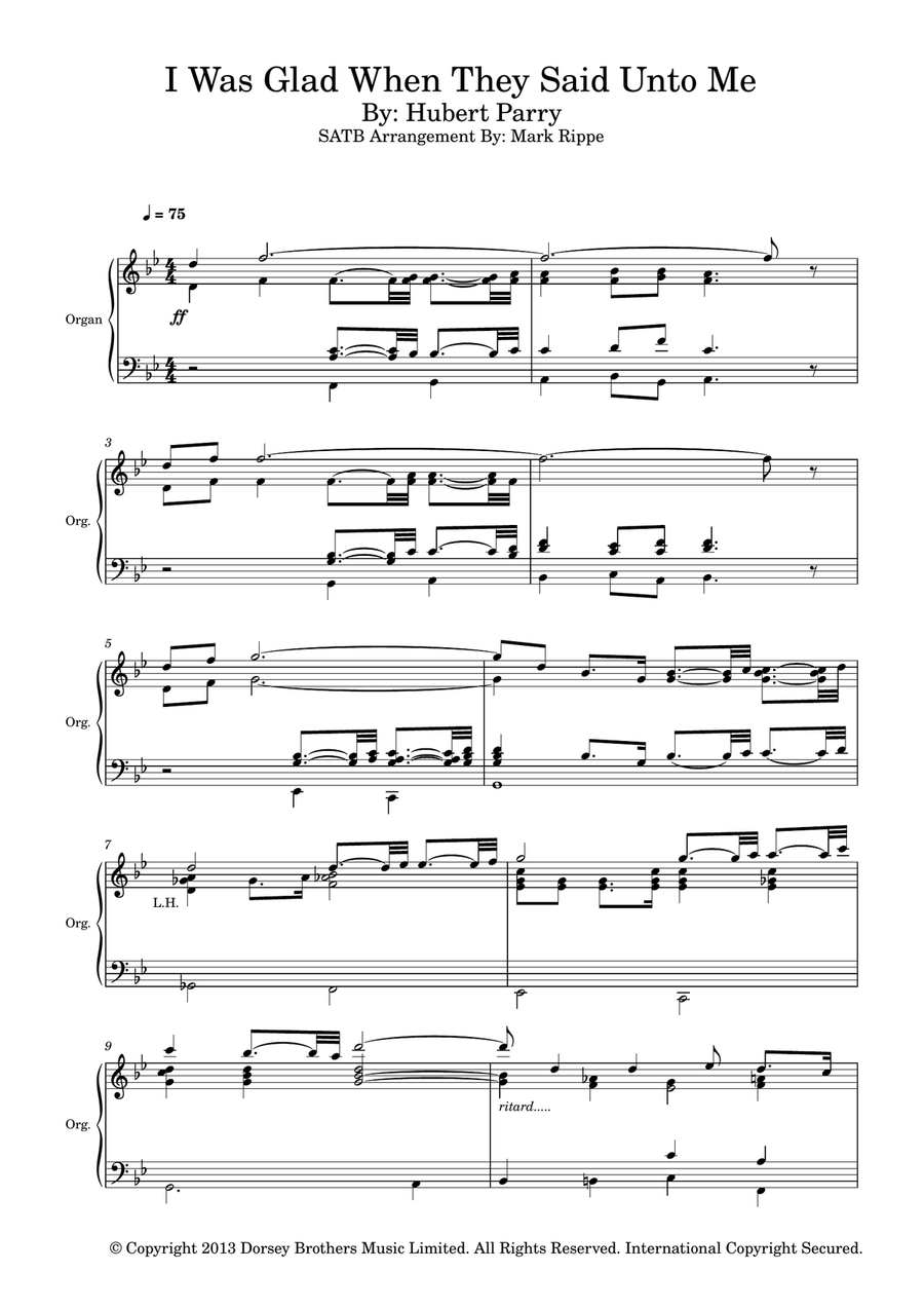 I Was Glad When They Said Unto Me 4-Part scores gallery preview page 2