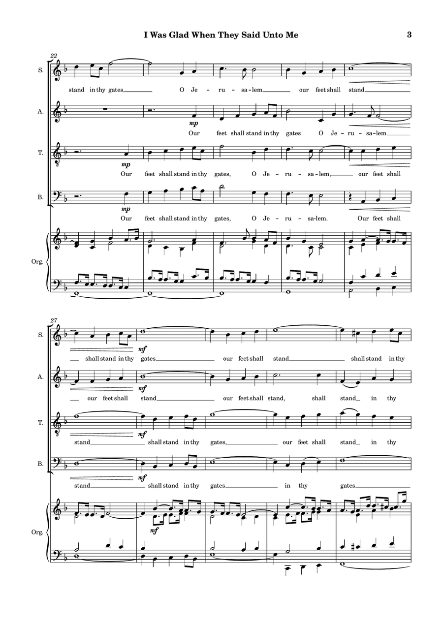 I Was Glad When They Said Unto Me 4-Part scores gallery preview page 4