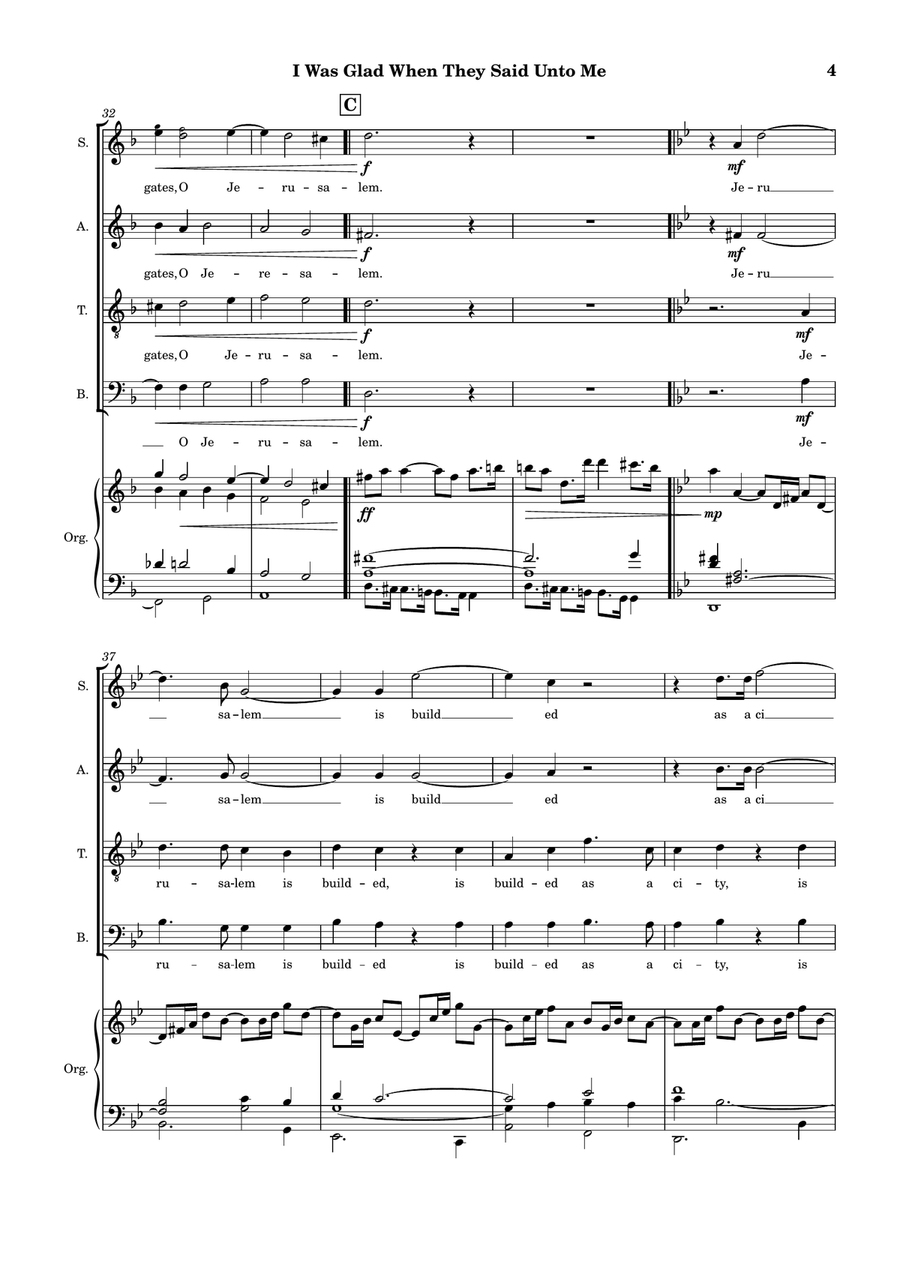 I Was Glad When They Said Unto Me 4-Part scores gallery preview page 5