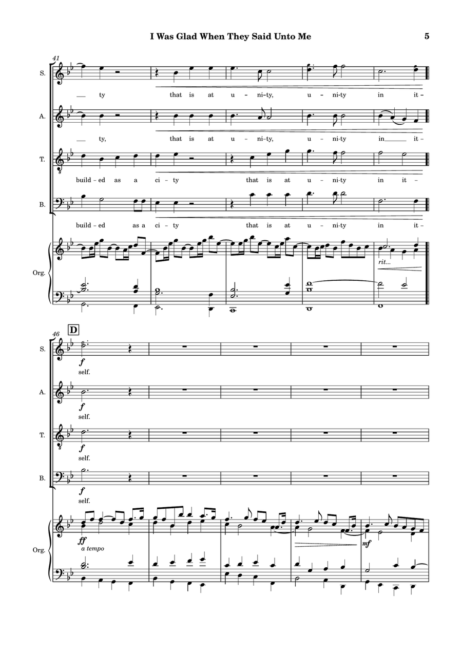 I Was Glad When They Said Unto Me 4-Part scores gallery preview page 6