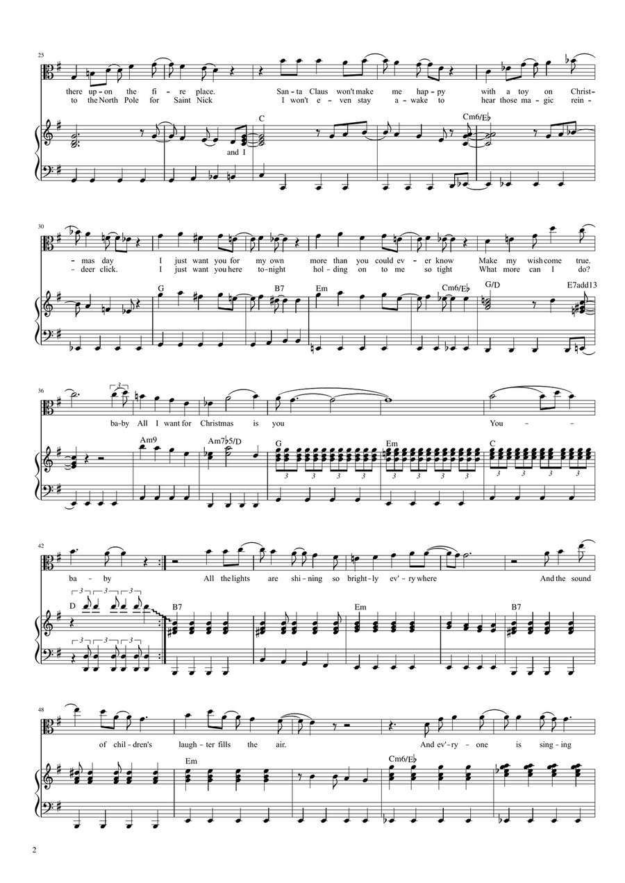 All I Want For Christmas Is You Viola scores gallery preview page 2