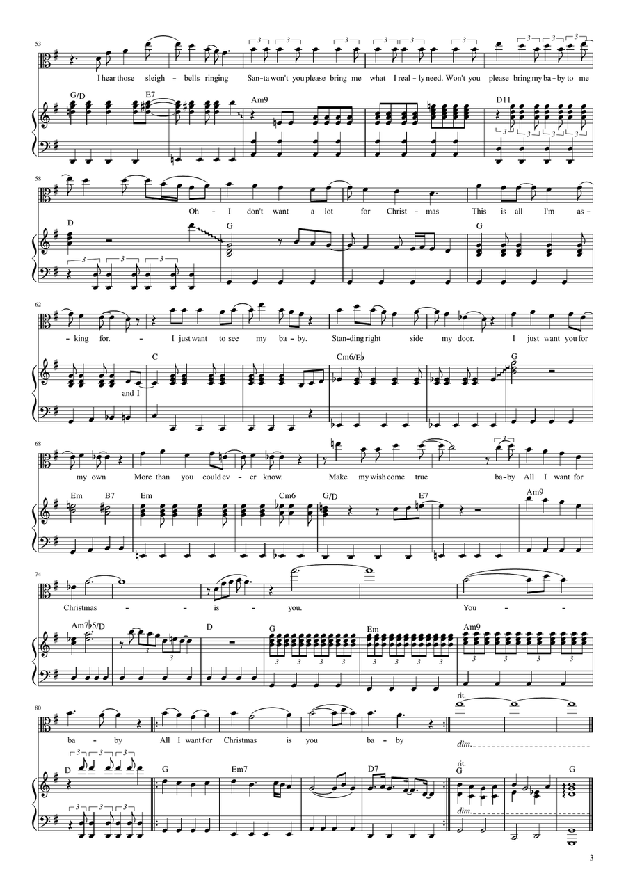 All I Want For Christmas Is You Viola scores gallery preview page 3