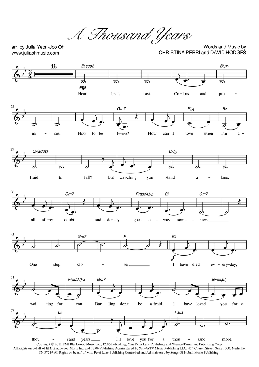 A Thousand Years A Thousand Years Violin Solo scores gallery preview page 2