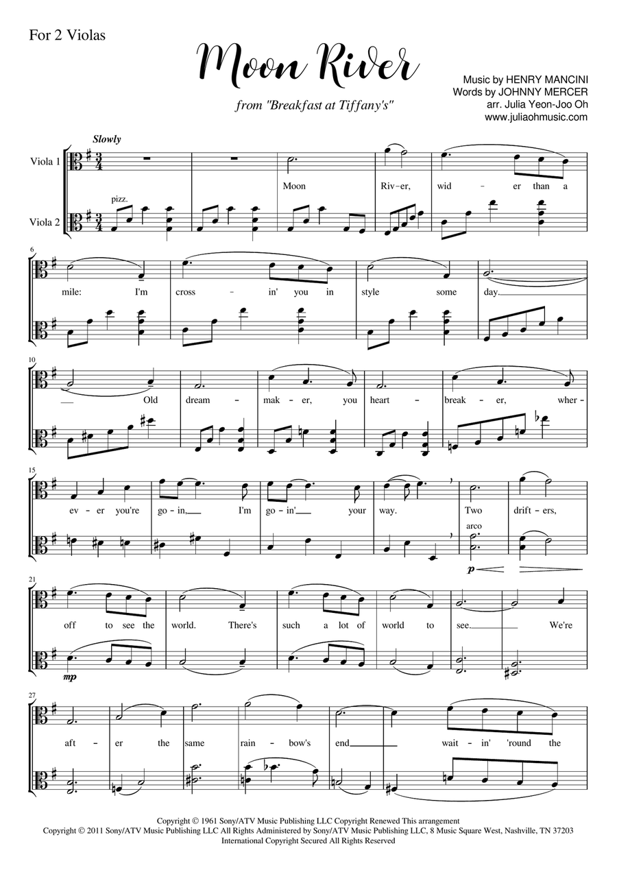 Moon River Moon River String Duet scores gallery preview page 2