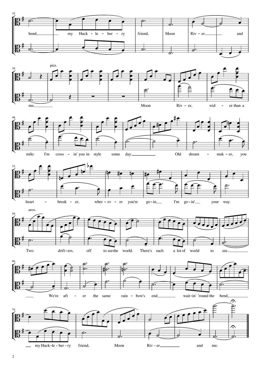 Moon River Moon River String Duet scores gallery preview page 3
