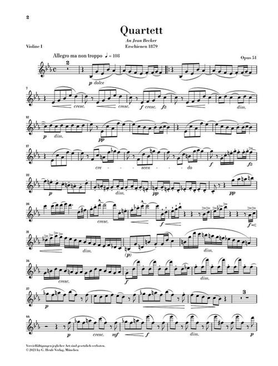 String Quartet in E-flat Major, Op. 51 by Antonin Dvorak String Quartet - Sheet Music page 2