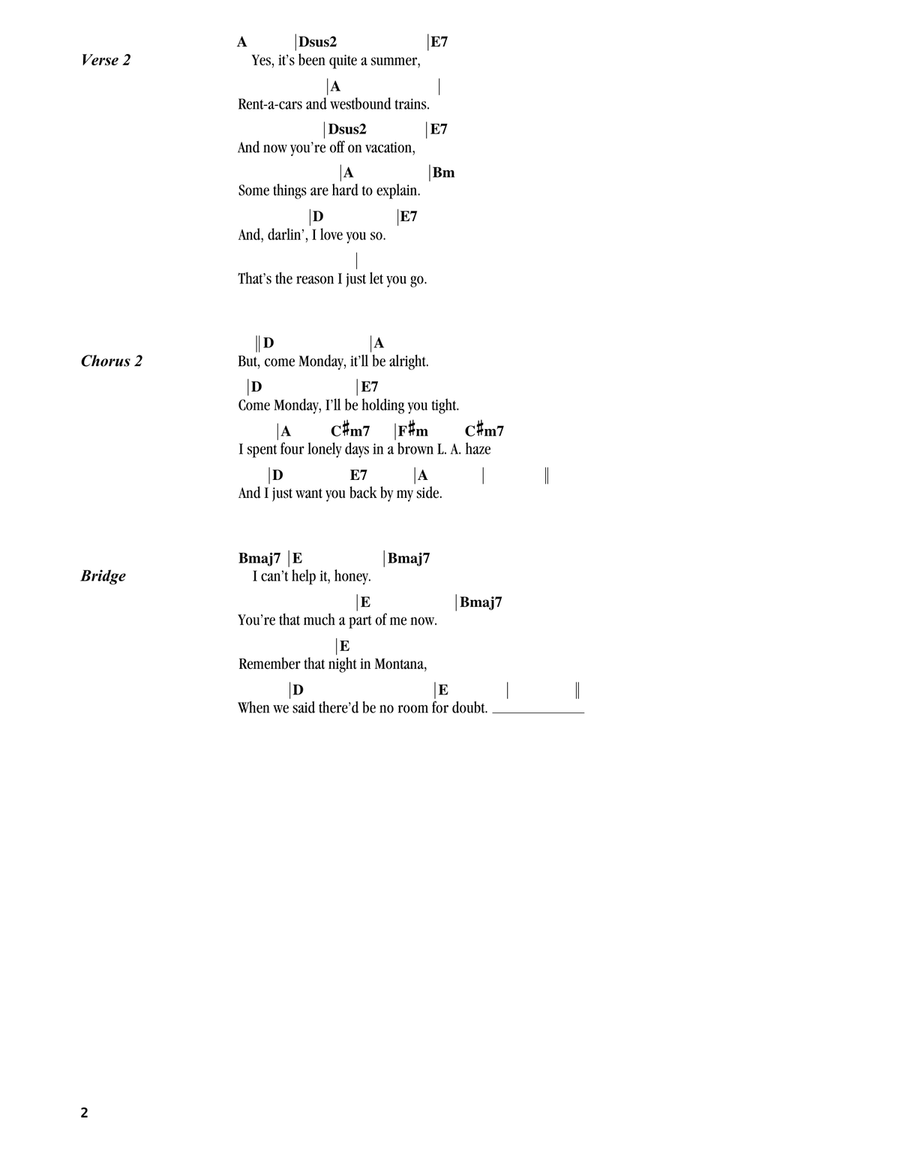 Come Monday (feat. Jimmy Buffet) Ukulele scores gallery preview page 2