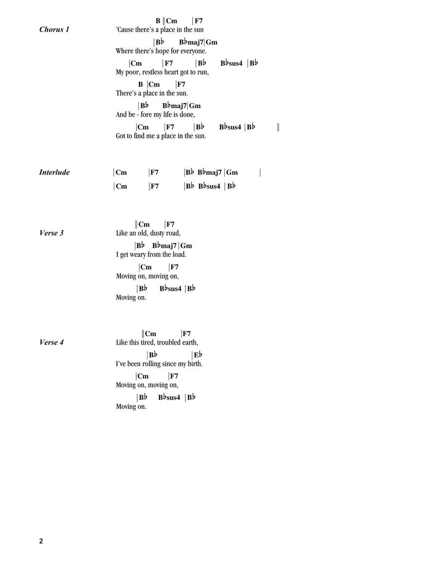 A Place In The Sun (feat. Jack Johnson with Paula Fuga) Ukulele scores gallery preview page 2