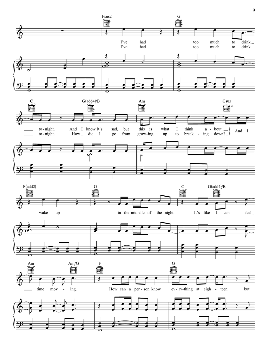 Nothing New (feat. Phoebe Bridgers) (Taylor's Version) (From The Vault) Piano, Vocal, Guitar scores gallery preview page 3