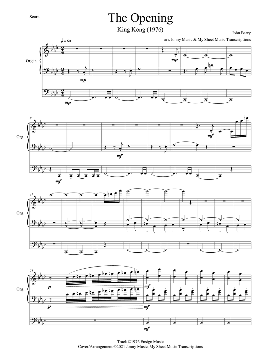 King Kong Organ Solo scores gallery preview page 2