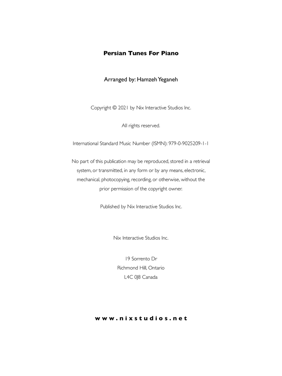 Persian Tunes For Piano Piano Method scores gallery preview page 2