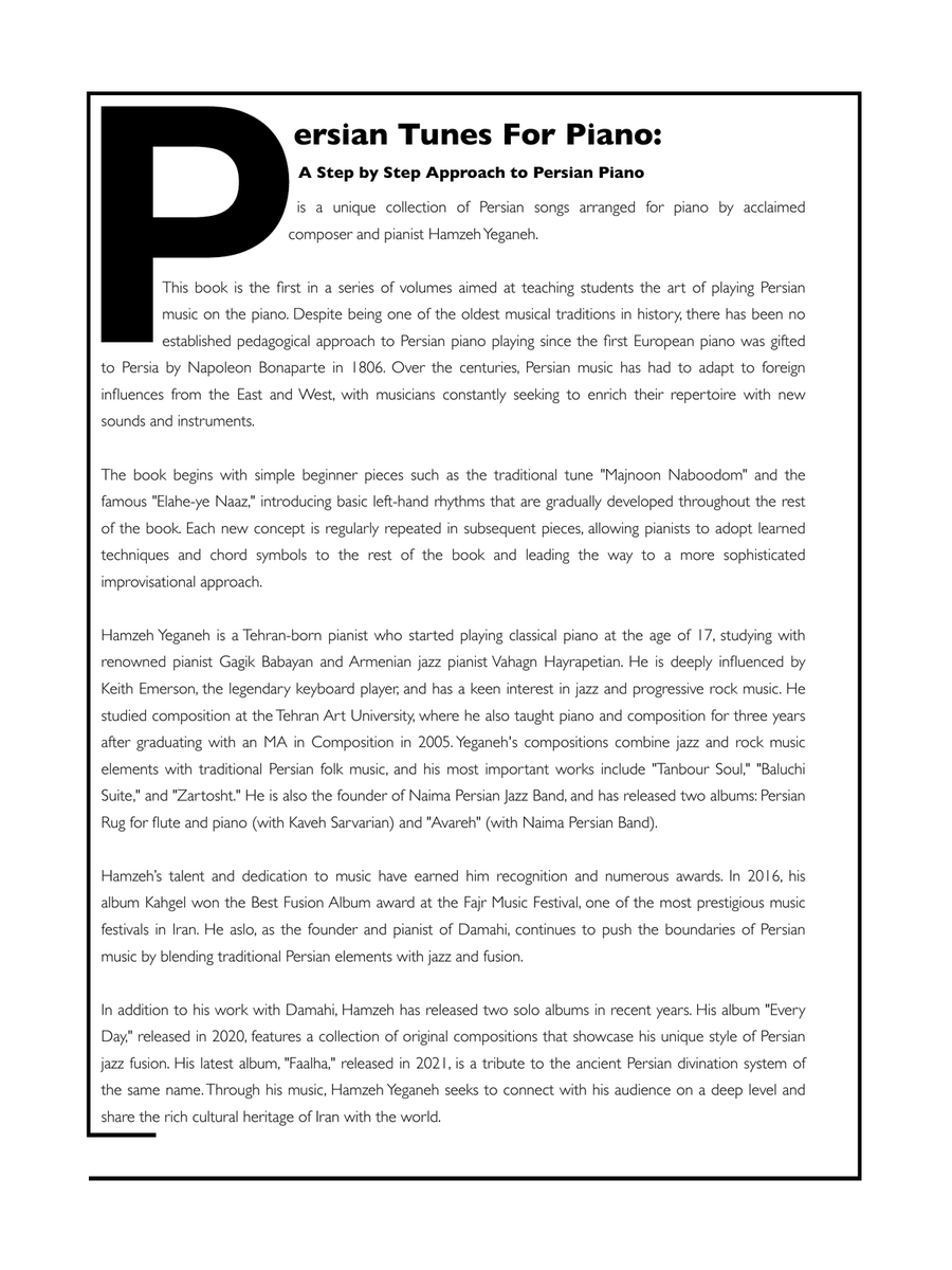 Persian Tunes For Piano Piano Method scores gallery preview page 4