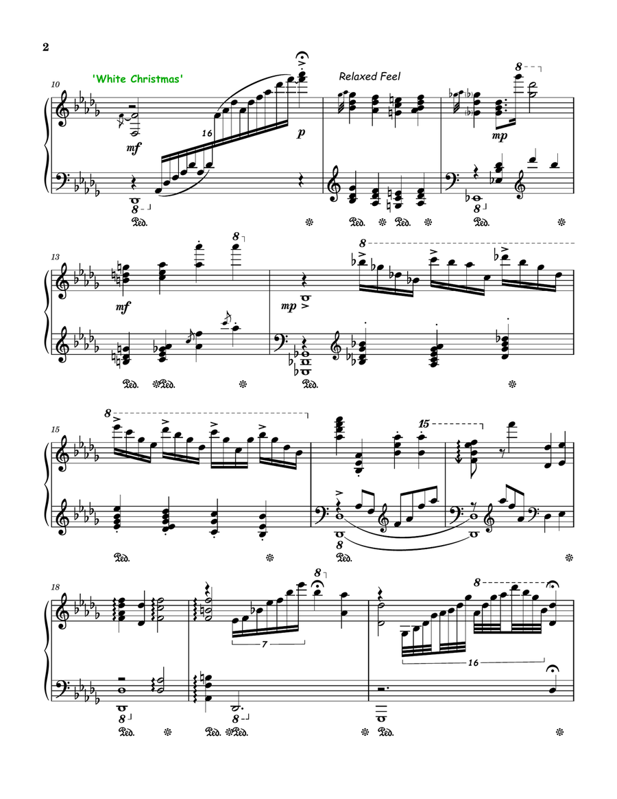 White Christmas Piano Solo scores gallery preview page 2