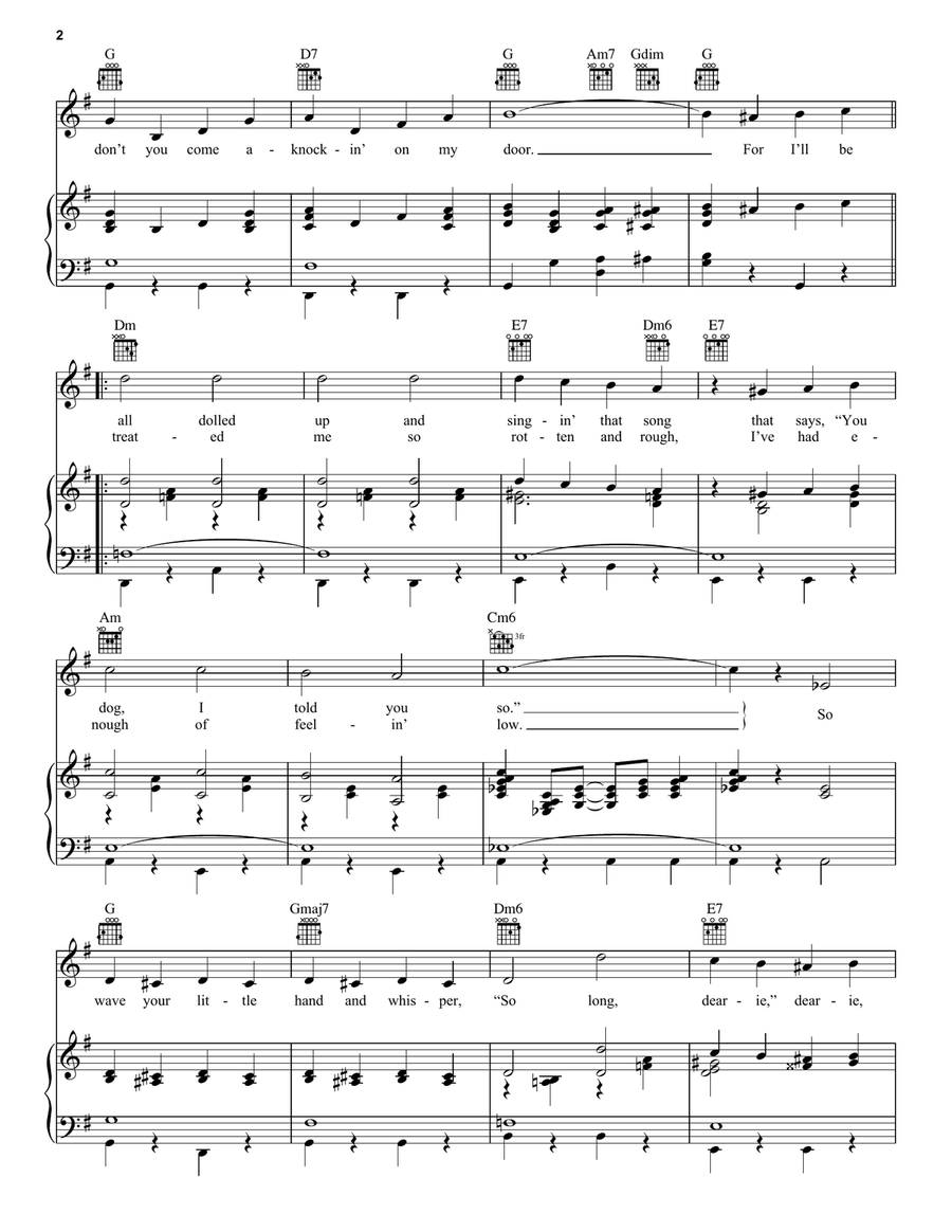 So Long, Dearie (from Hello, Dolly!) Piano, Vocal, Guitar scores gallery preview page 2