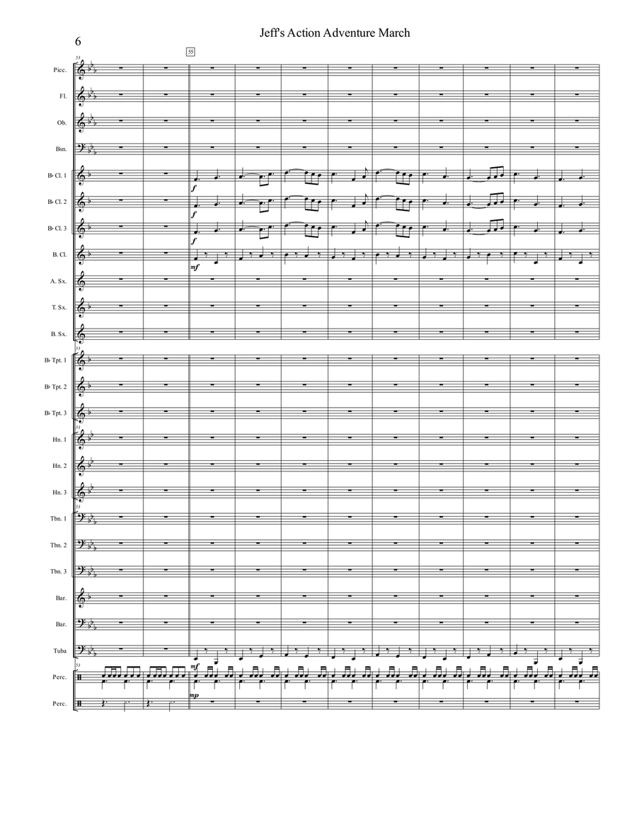 Jeff's Action Adventure March Concert Band scores gallery preview page 6