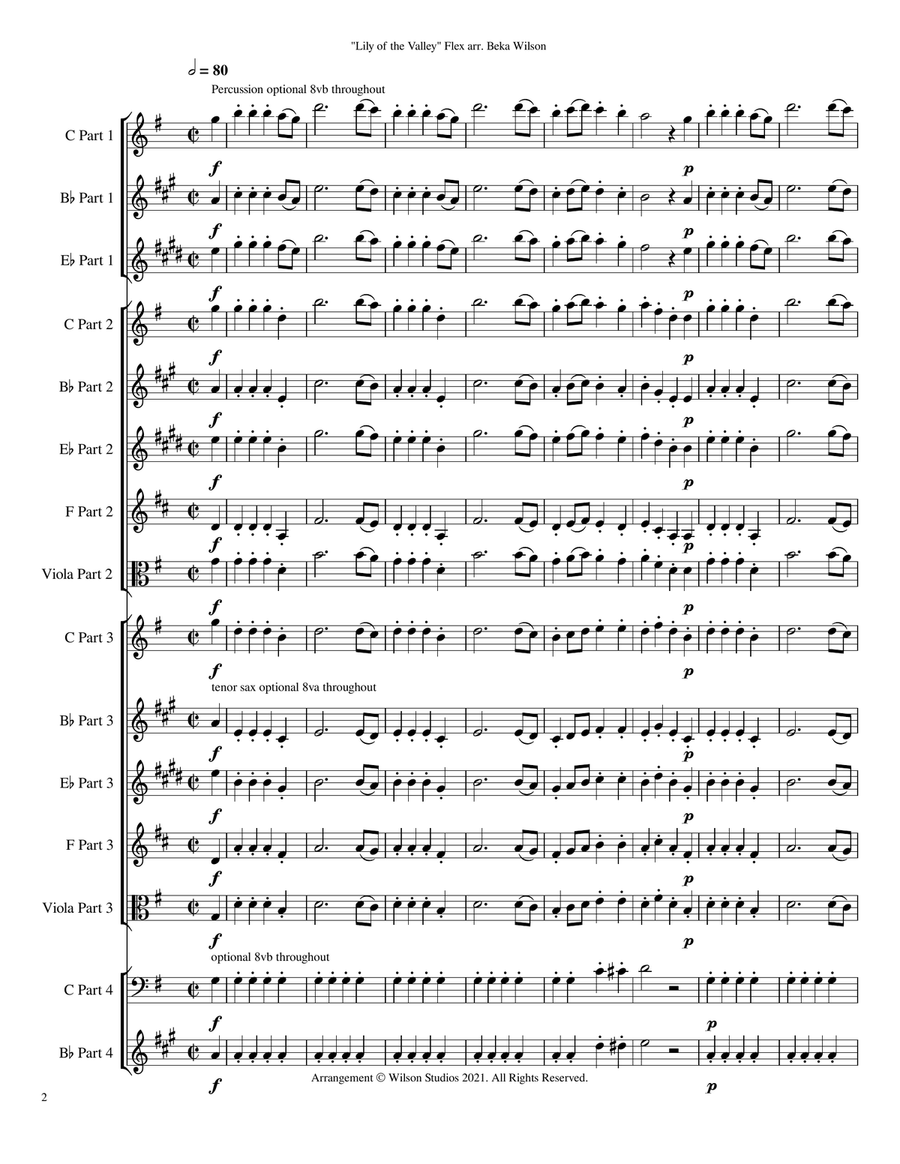 The Lily of the Valley--flex band/orchestra Concert Band scores gallery preview page 2