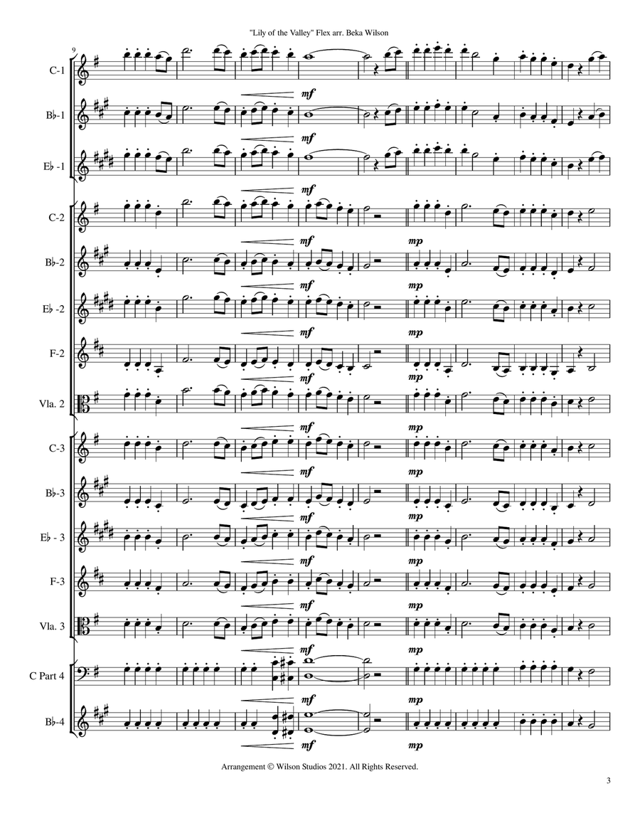 The Lily of the Valley--flex band/orchestra Concert Band scores gallery preview page 3