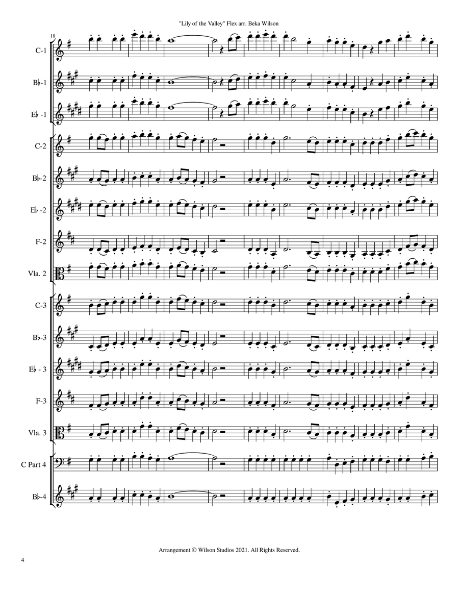 The Lily of the Valley--flex band/orchestra Concert Band scores gallery preview page 4