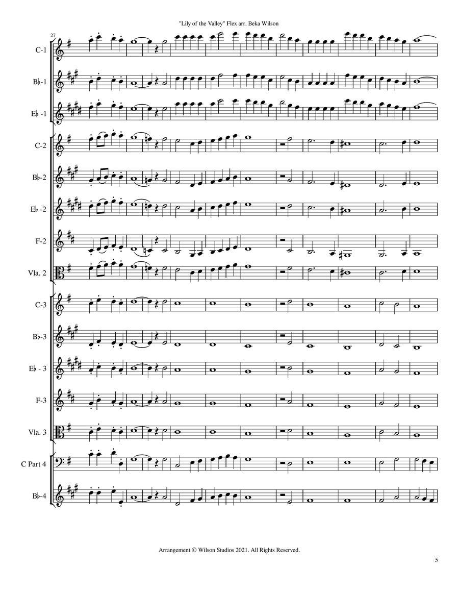 The Lily of the Valley--flex band/orchestra Concert Band scores gallery preview page 5