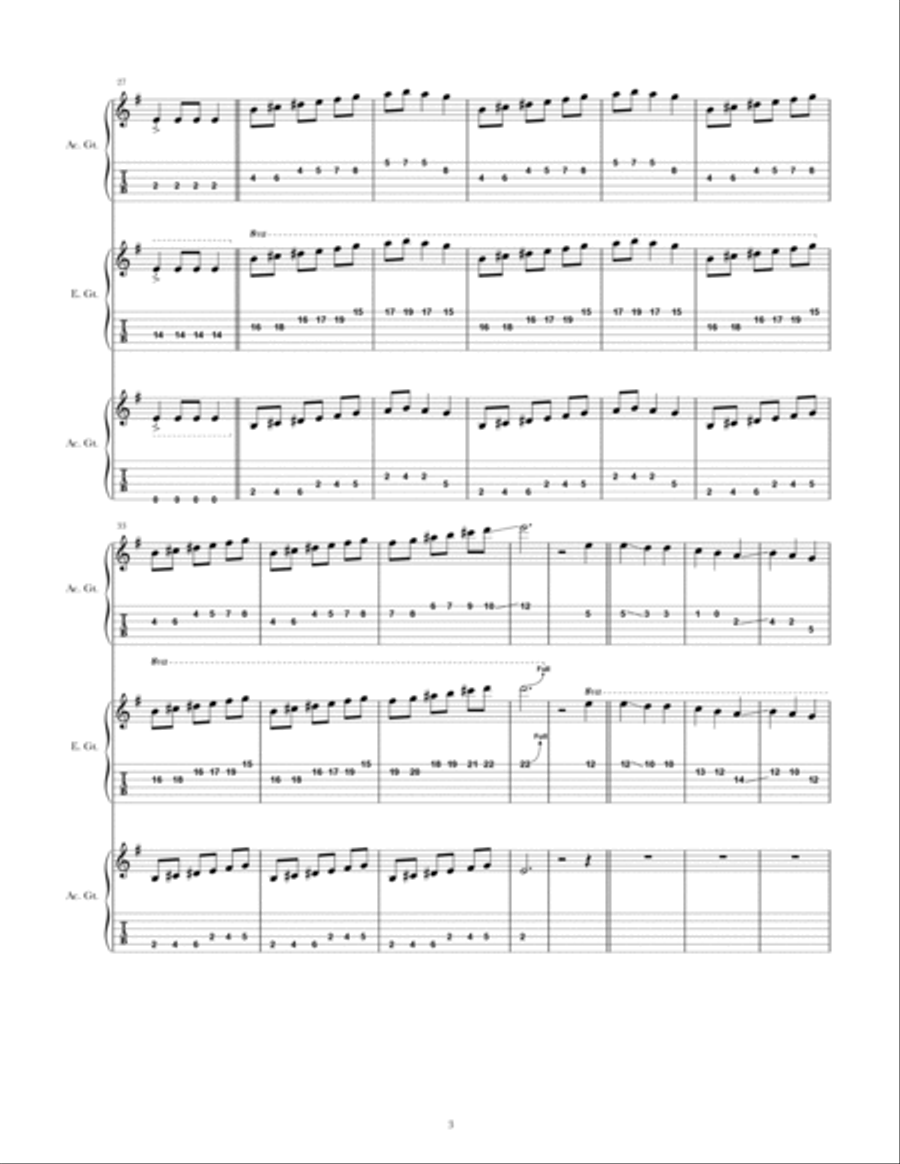 Carol Of The Bells Guitar Tablature scores gallery preview page 3