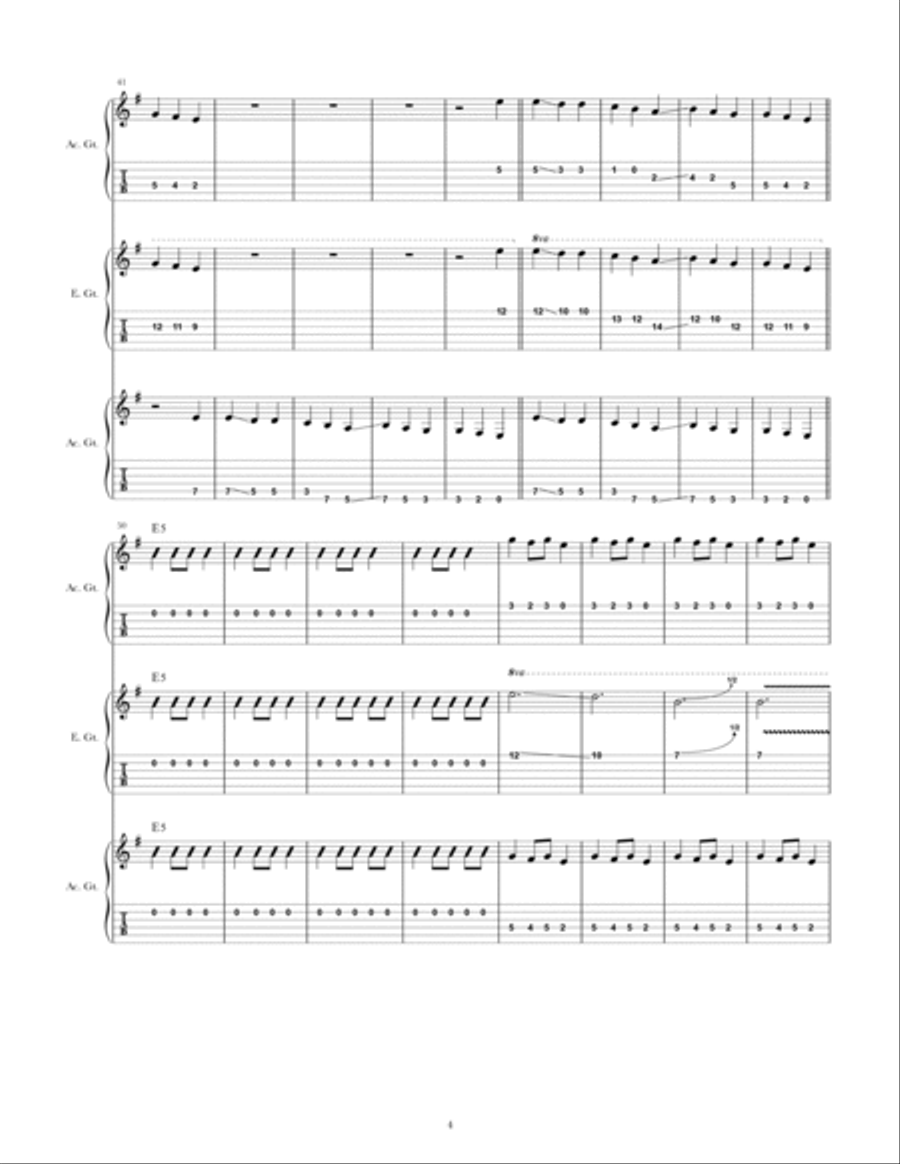 Carol Of The Bells Guitar Tablature scores gallery preview page 4