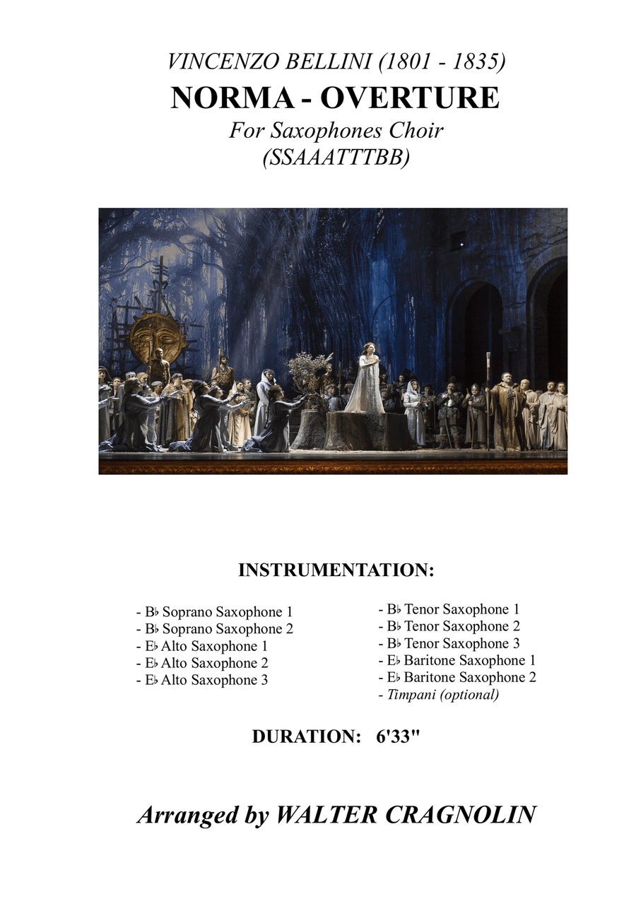 NORMA - OVERTURE for Saxophones Choir Woodwind Ensemble scores gallery preview page 2