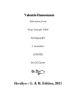 Selections from Neue Intrade, 1604 (Arrangements for 5 recorders)