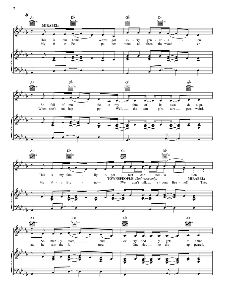 The Family Madrigal (from Encanto) Piano, Vocal, Guitar scores gallery preview page 2