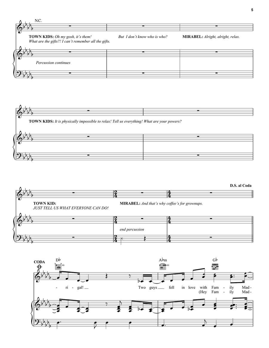 The Family Madrigal (from Encanto) Piano, Vocal, Guitar scores gallery preview page 5